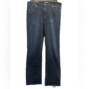 MORRISON Denim Cropped Sexy Boyfriend T400 Tech Raw Hem Dark Jeans Size 28